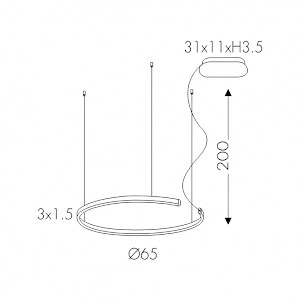 Dimensioni lampadario a sospensione Leggera